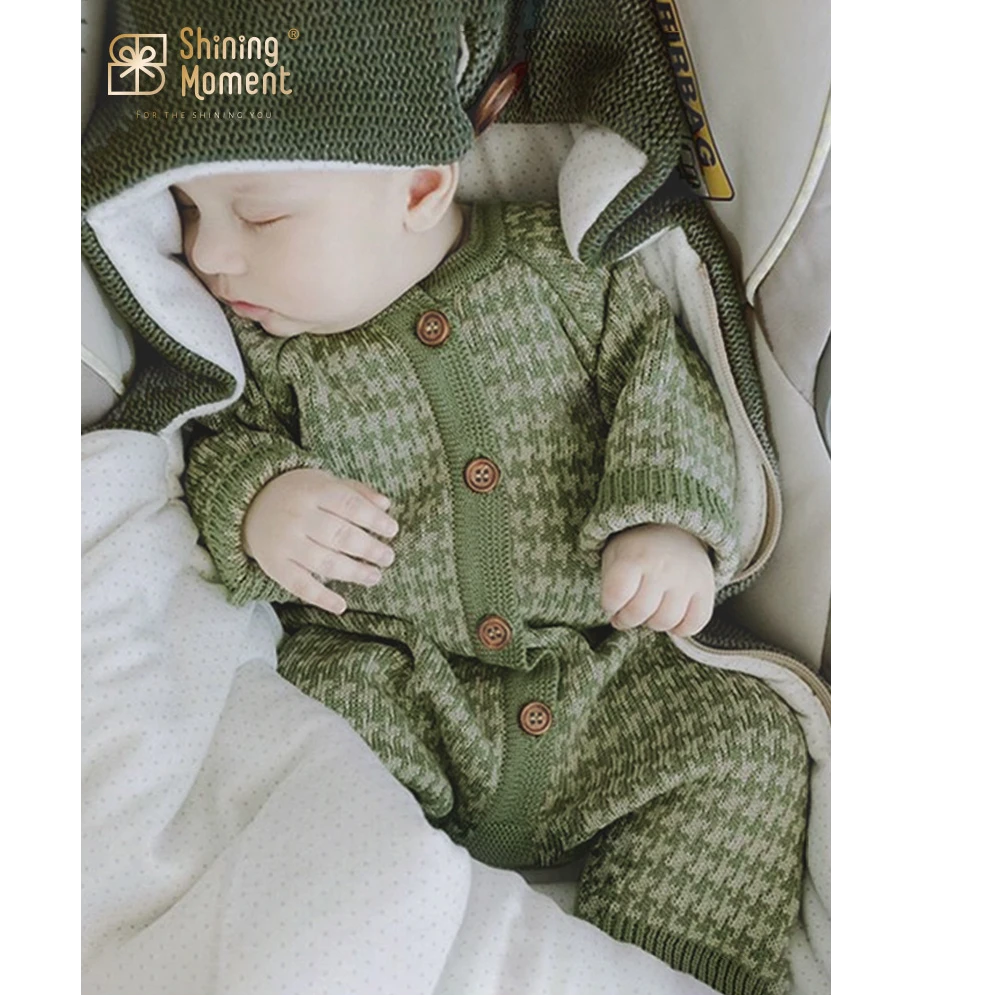 ShiningMoment婴儿衣服秋冬款毛衣套装连体衣针织衫儿童长袖