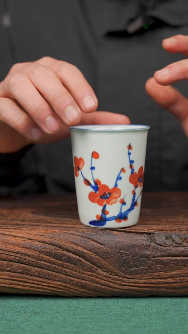 【闪购商品】瓷片20寻一缕瓷香杯釉下手工手绘瓷器