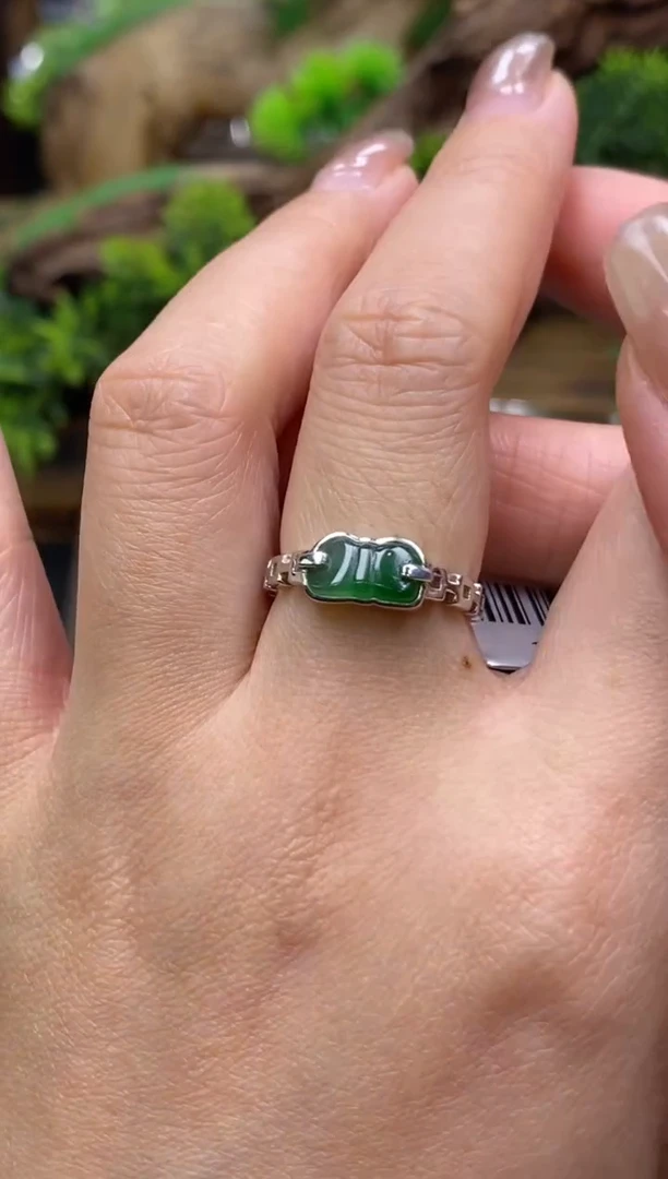 颈饰银S925镶嵌翡翠净货14730