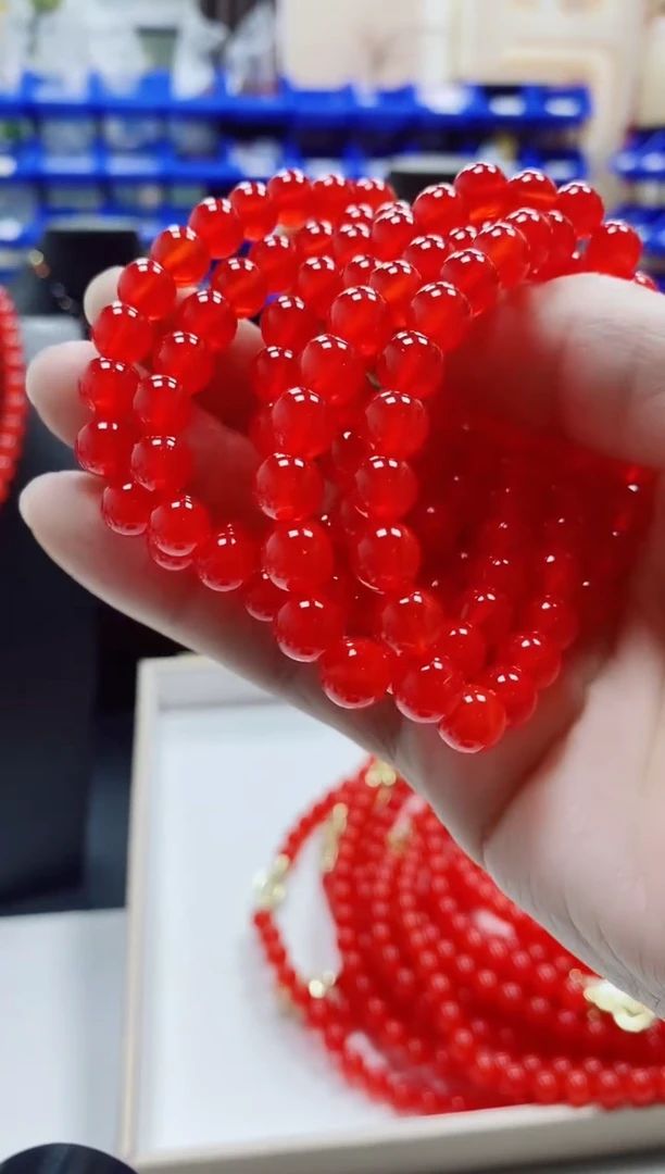 【闪购商品】玛瑙/玉髓手串未镶嵌卡8红景天玛瑙手串多样性发一件
