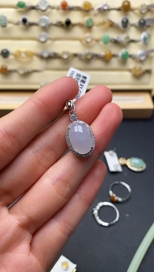 银S925镶嵌戒指翡翠6666666+8