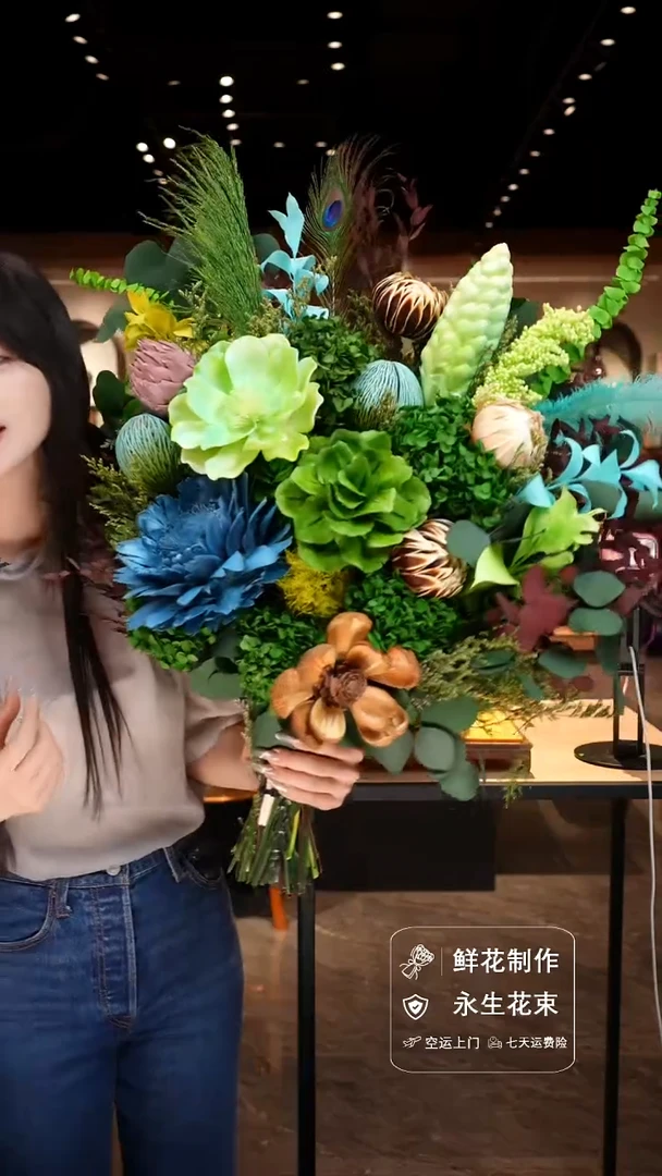手工艺品琉璃手工花器花束空运包邮送货上门-以图片为准