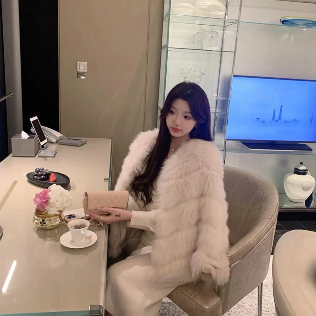 ruandai/阮黛‘’苏妲己‘’狐狸毛毛毛密车皮草外套车条皮毛毛毛外套