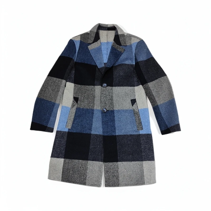 秋冬季新款男士格子中长款双面呢大衣呢子外套男9111
