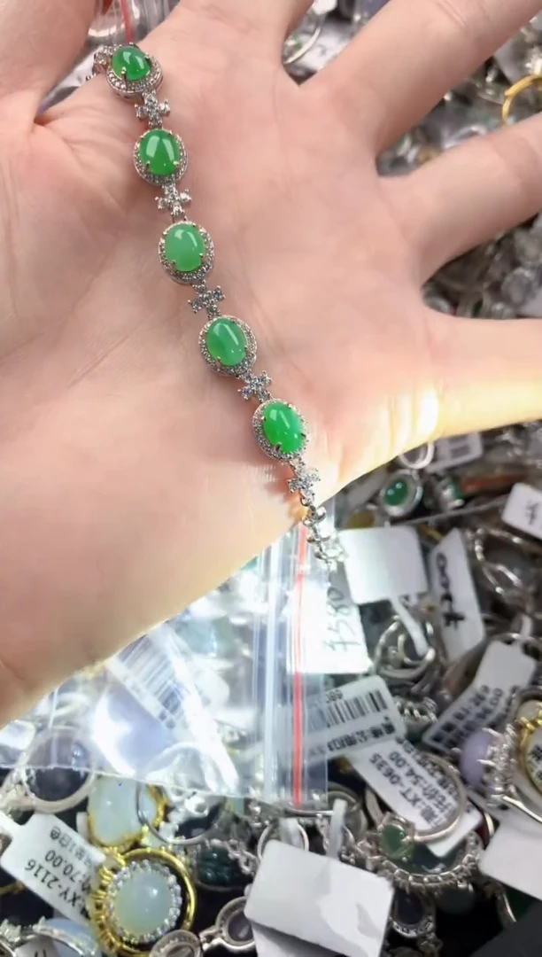 银S925镶嵌戒指翡翠1-----4