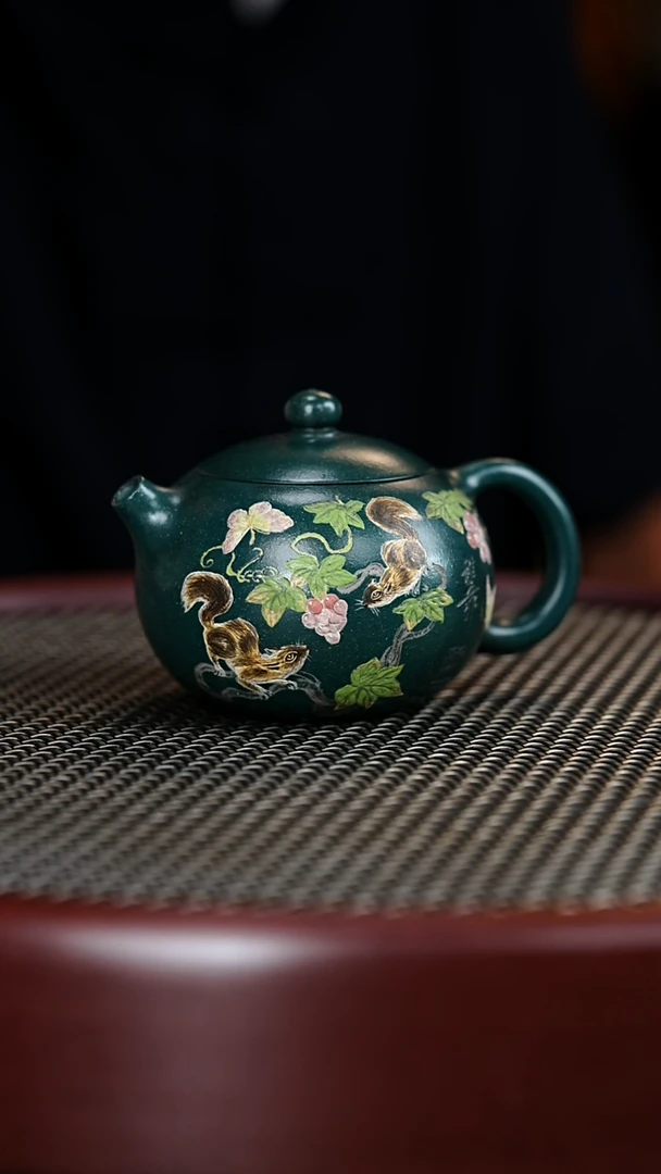 茶壶紫砂13JBZ景舟雪花绿泥 西施180cc