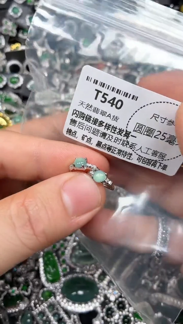 翡翠未镶嵌颈饰T540耳扣