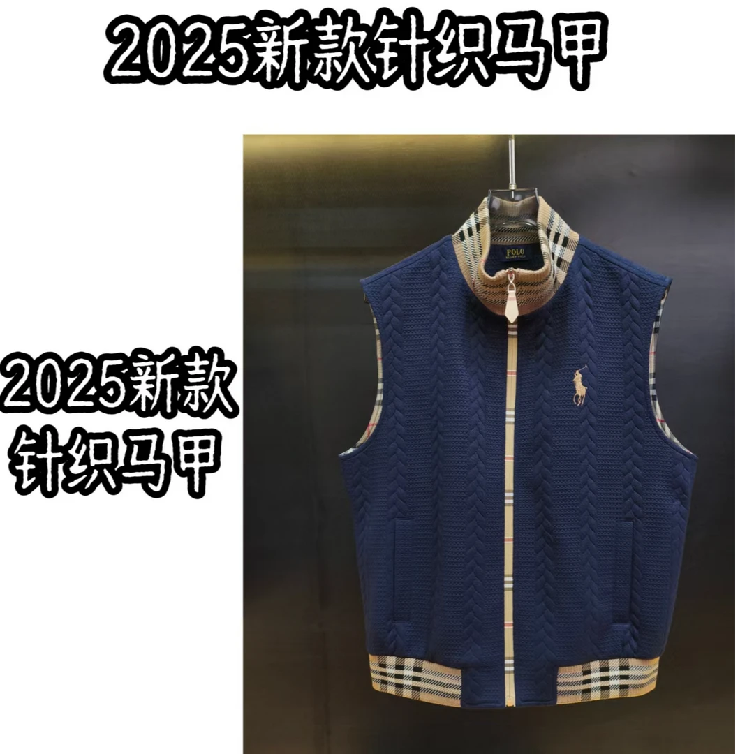 阿军专属XD【D256601】秋冬奢品刺绣马甲男士坎肩刺绣针织休闲背心