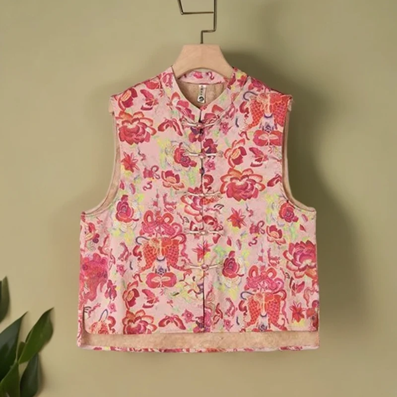 新中式国风重磅提花锦鲤马甲女夏季薄款2025新设计原装正品