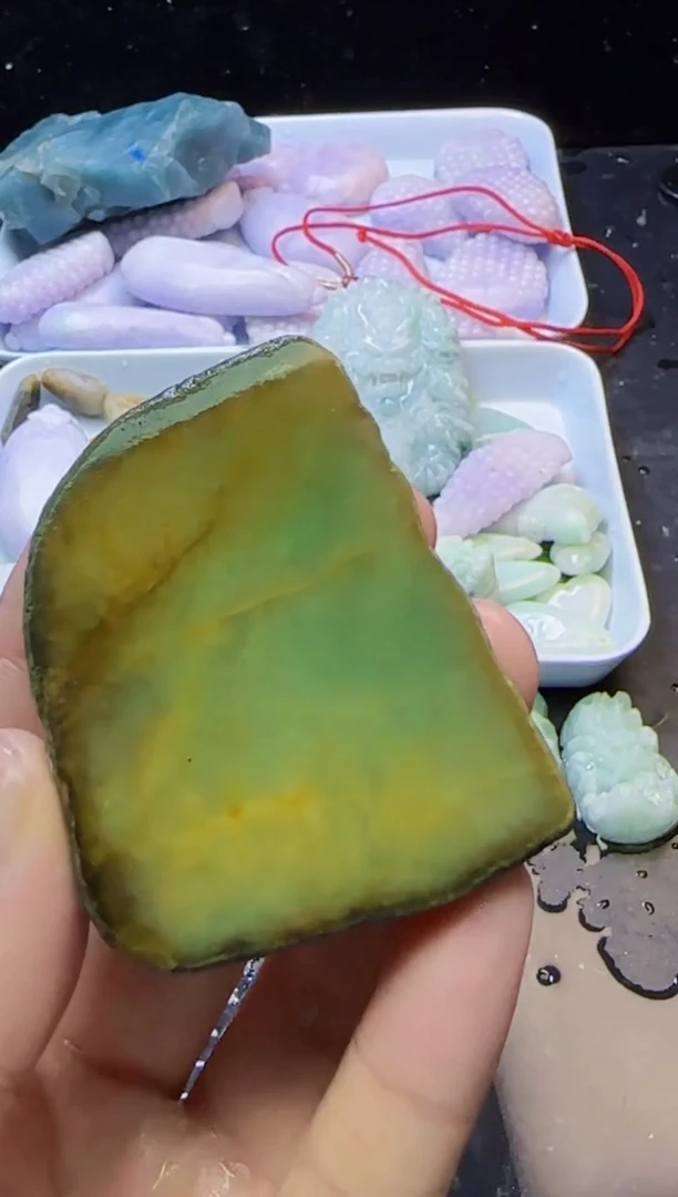 颈饰未镶嵌翡翠石*078天然A货翡翠