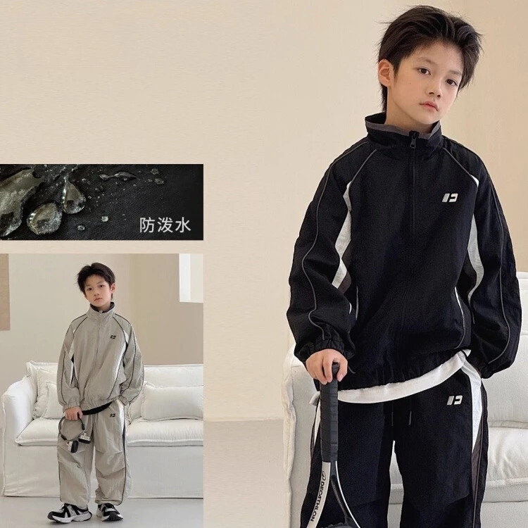 男童运动套装2025秋装新款自制中大童洋气外套宽松长裤儿童两件套