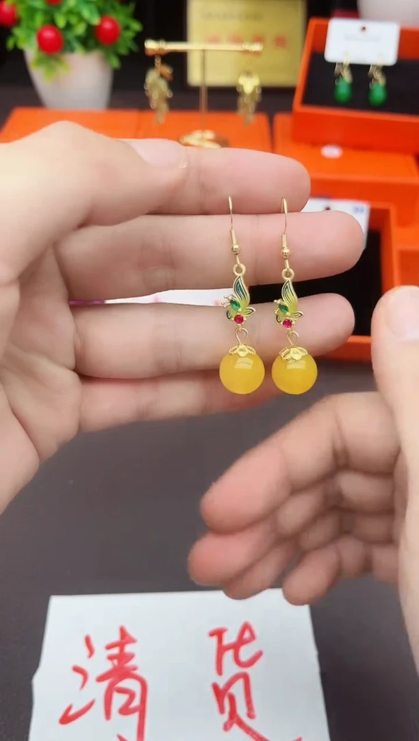 【闪购商品】玛瑙/玉髓耳饰银S925镶嵌318000