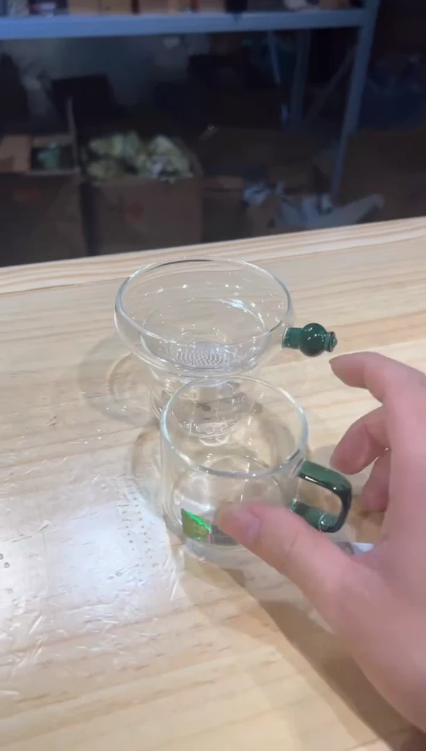 禾器-奉珠茶漏激光款-墨绿色+清禾杯墨绿1只