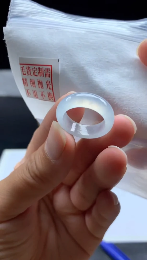 未镶嵌定制翡翠毛货需精细抛光戒圈12#