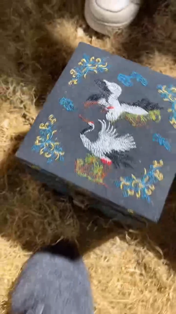 木闷包小双鹤蓝色盒子