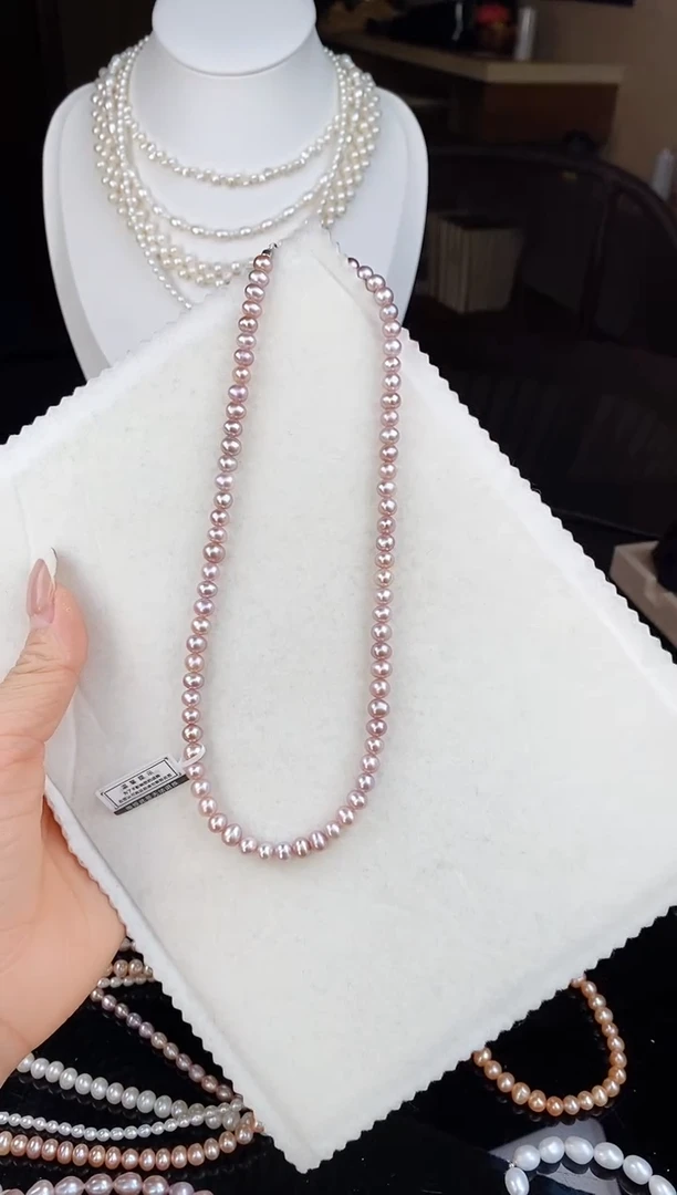 【闪购商品】淡水珍珠项链银S925镶嵌丁香紫鹅蛋项链