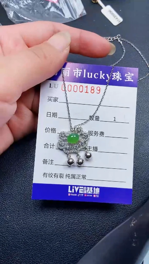翡翠银S925镶嵌颈饰0189