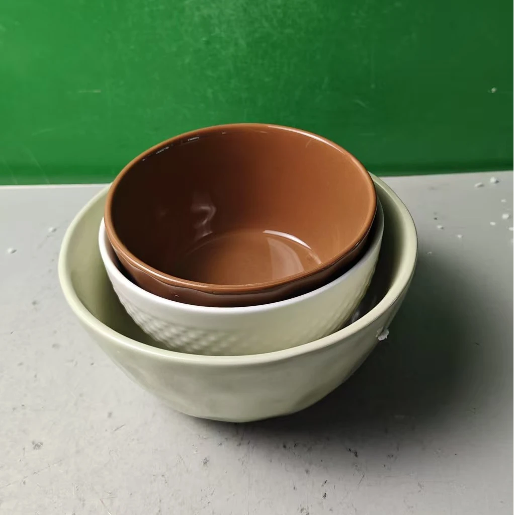 m2756 碗3个（大碗口径16，高7，小碗口径12，高6）陶瓷餐具 D1