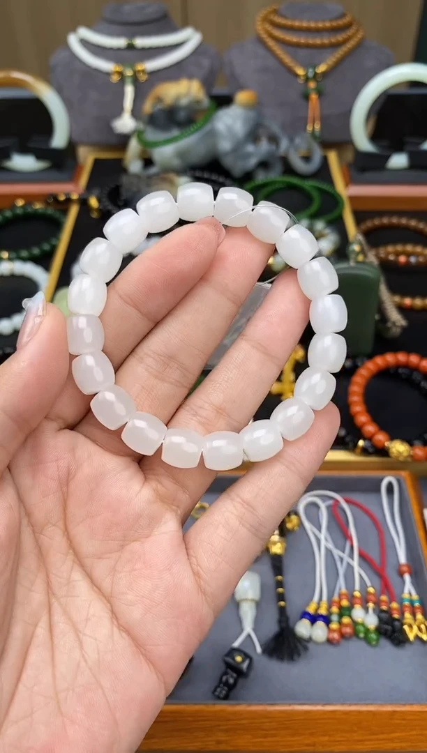 手串未镶嵌和田玉白玉极致手串