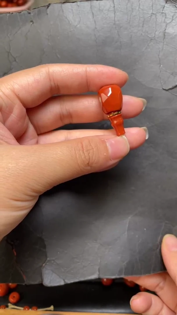 未镶嵌78南红玛瑙三通