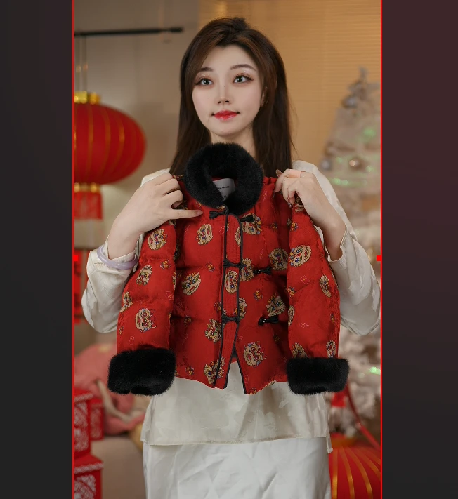 2024冬季新款拜年服喜庆儿童宽松虎头唐装汉服冬款棉服外套39531