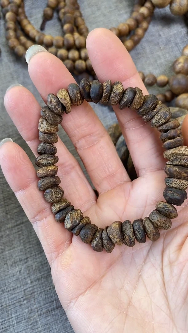 沉香手串随型树丁包壳珠单圈棋楠手串9+多样性发一