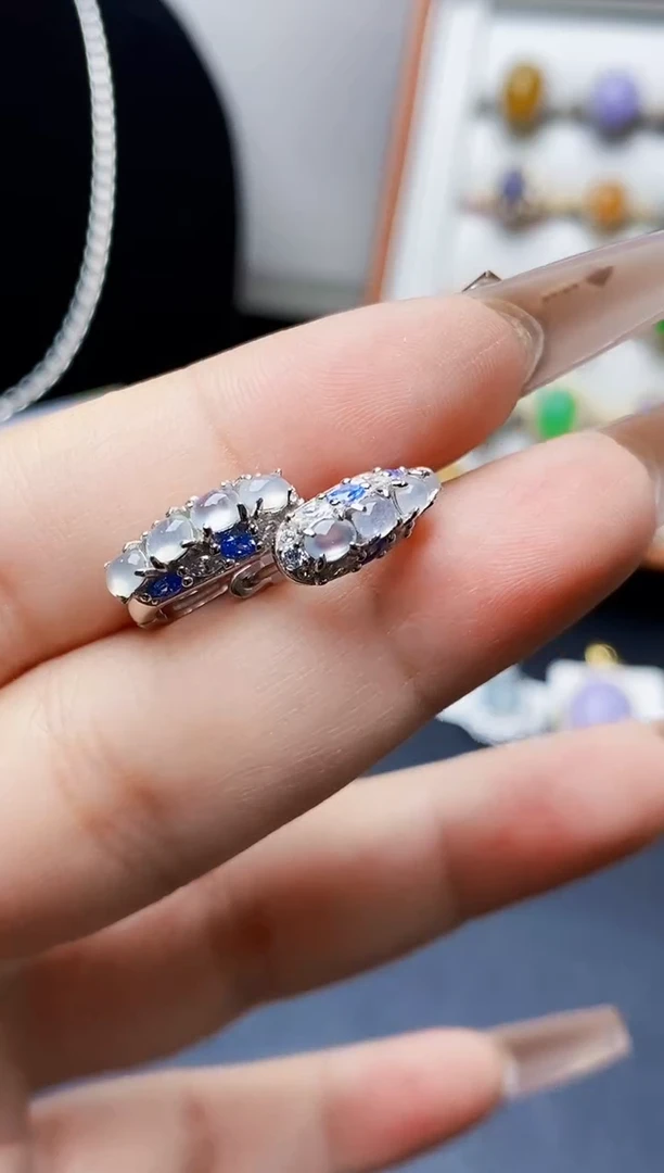 银S925镶嵌戒指翡翠0163