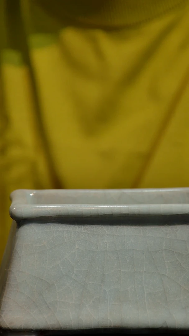 瓷片陶瓷开片纹四方洗