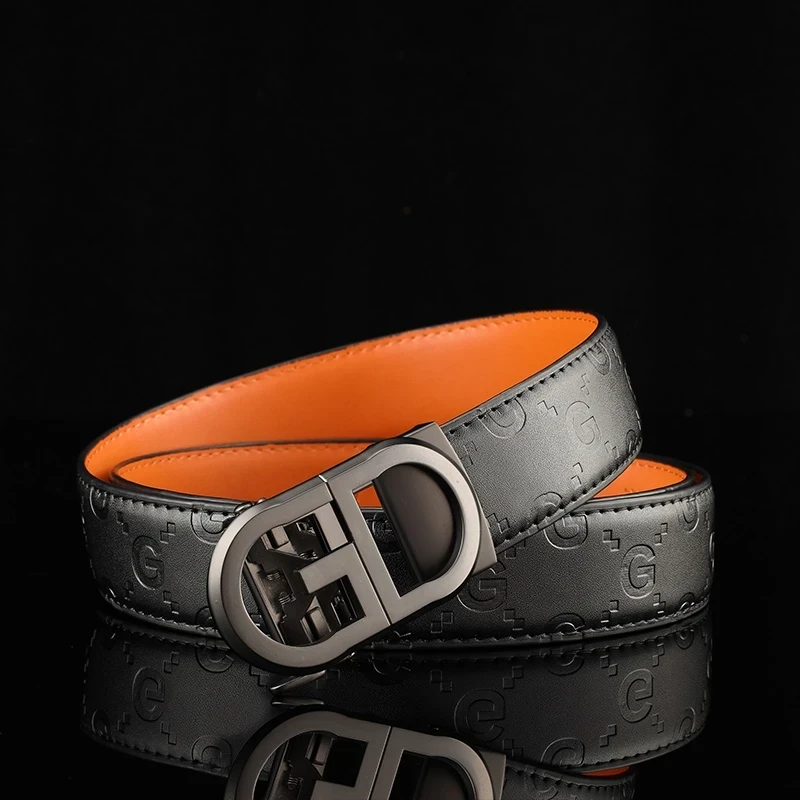 男士百搭商务魅力休闲时尚皮带枪色8060GA-2【ZBJ】