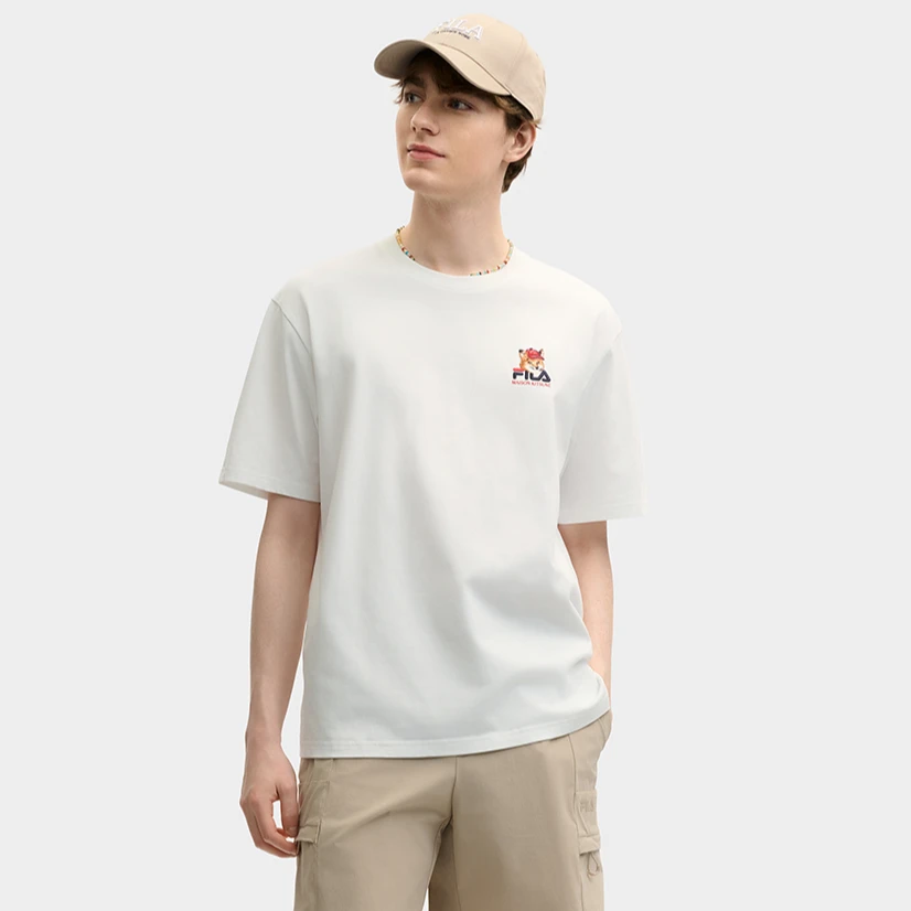 Fila/斐乐新款男女款【小狐狸联名多彩T针织短袖】运动F11U529101F