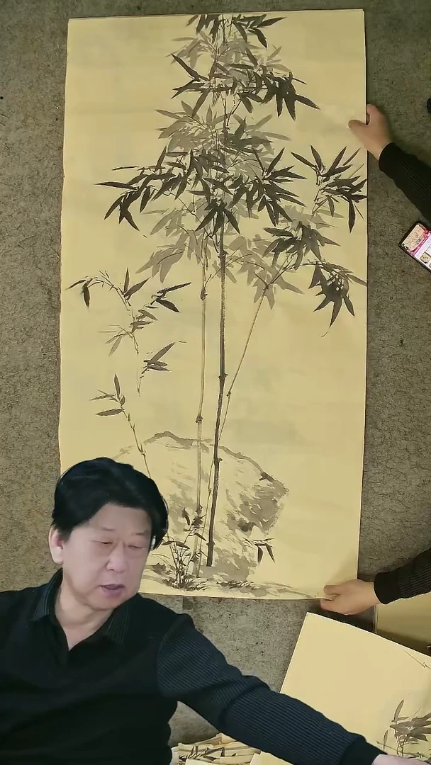 国画四尺整张  墨竹  69*138cm