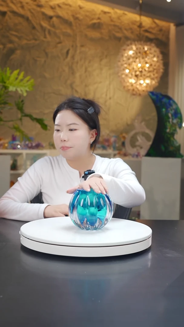 手工艺品琉璃宝石蓝南瓜香薰瓶