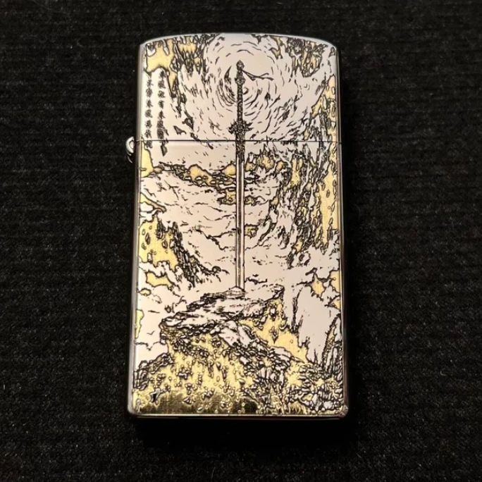 ZORRO佐罗正品909黄铜剑来三代纤巧机窄机防风创意煤油打火机双色