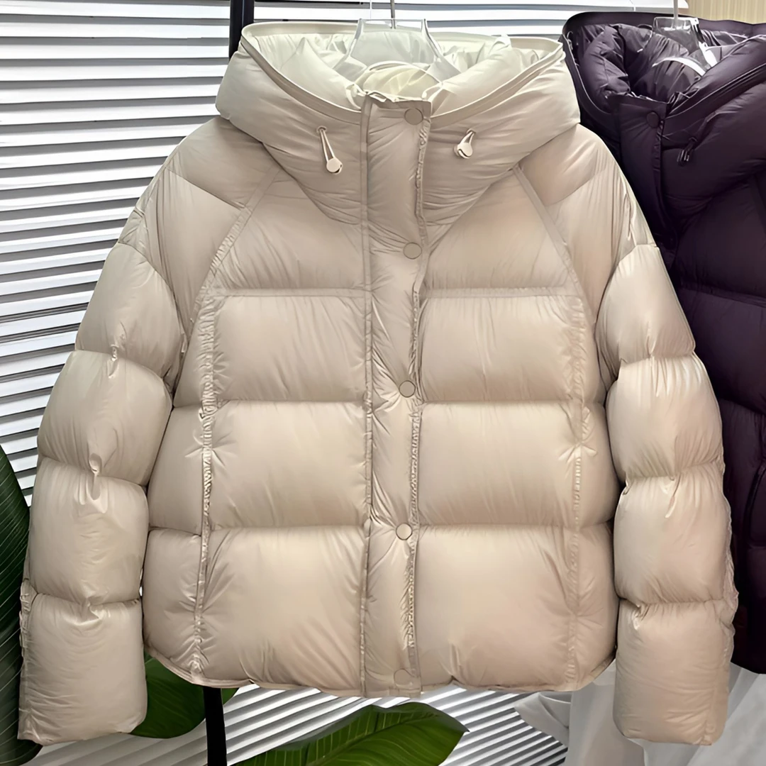 2025冬季泡芙云朵服女短款棉衣新款连帽面包服宽松百搭保暖棉袄