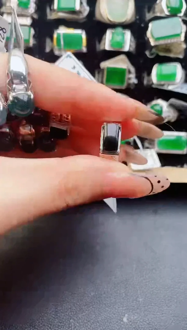 翡翠戒指银S925镶嵌1