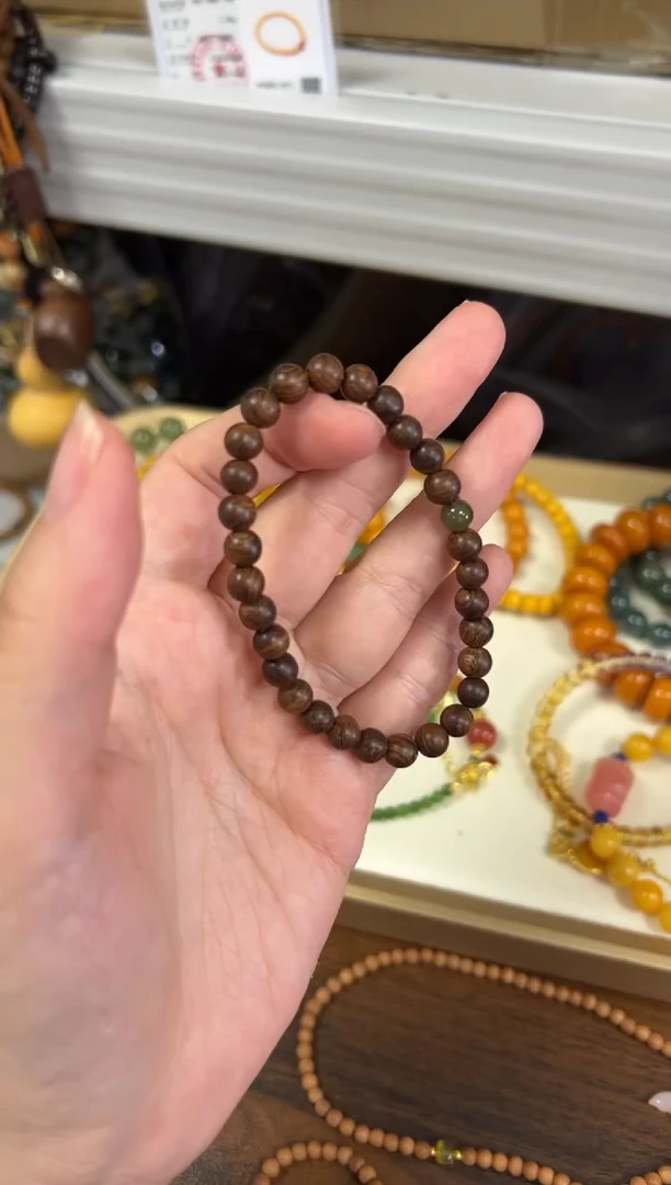 未镶嵌苏木（金丝檀）手串和田玉金丝檀木单圈手串6M[1379]