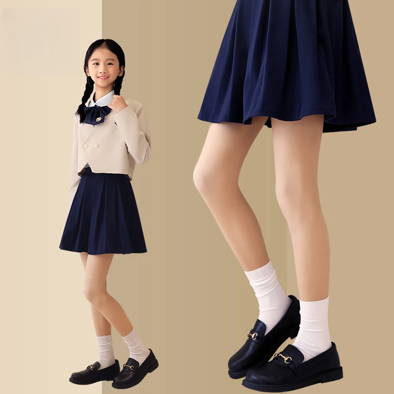 光腿神器女童春秋薄款一体水光袜秋冬加绒加厚儿童肉色打底连裤袜