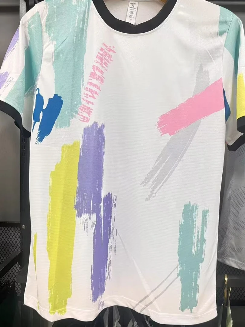 男女速干羽毛球服透气速干排汗运动训练比赛短袖上衣印花夏季休闲