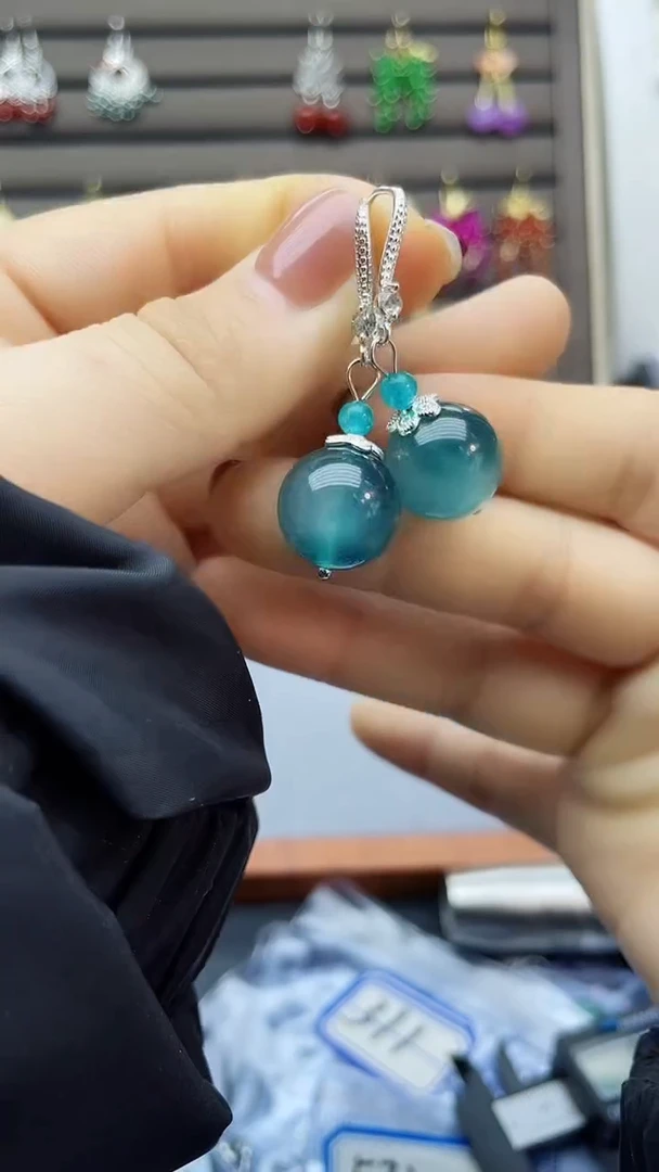 【闪购商品】翡翠耳饰银S925镶嵌172000