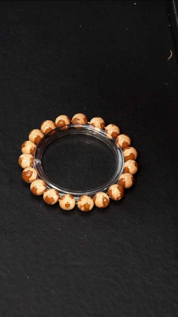 紫金鼠手串11+mm精品小熊猫正圆光珠