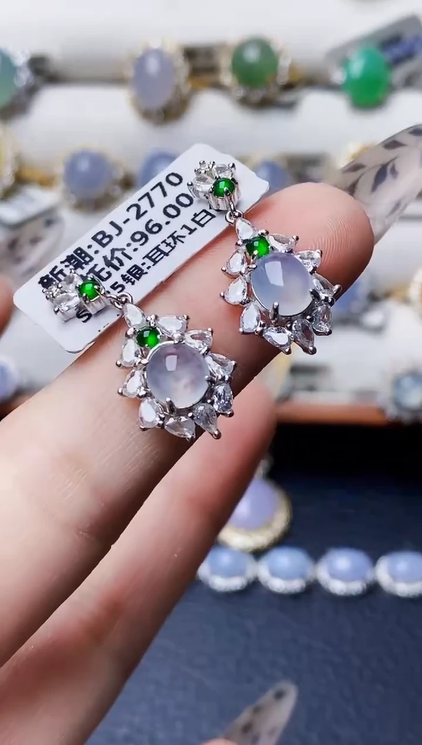 银S925镶嵌戒指翡翠3057