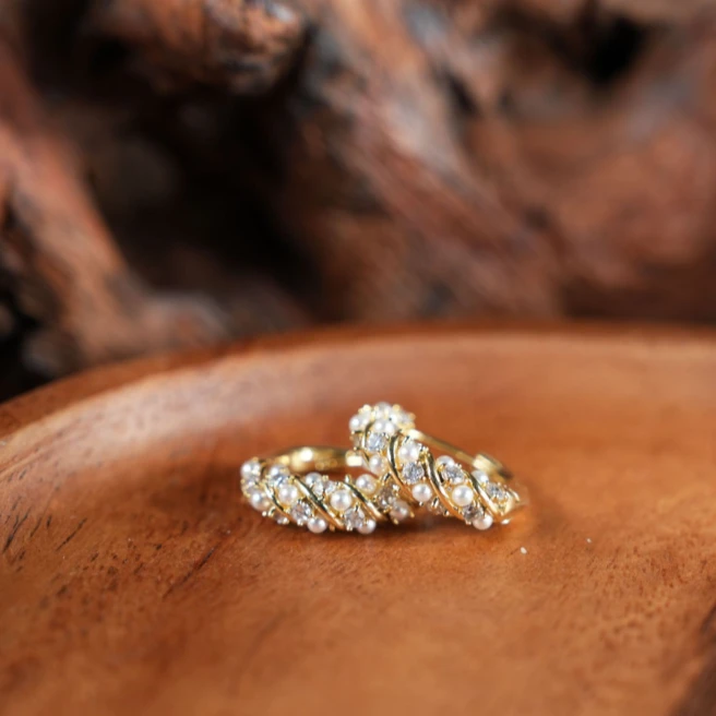 合金耳饰 【魏来意】镀K金高级编织小米粒耳环