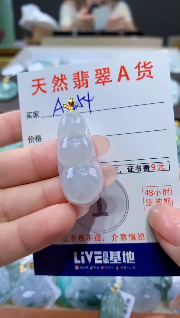 颈饰18K金镶嵌翡翠天然翡翠A货挂件