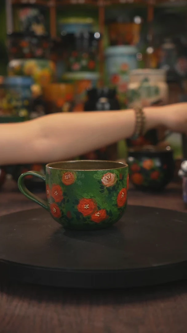 紫砂油画手绘釉下彩