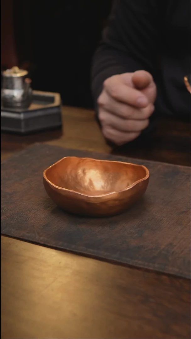 紫铜加厚随型小碗壶承