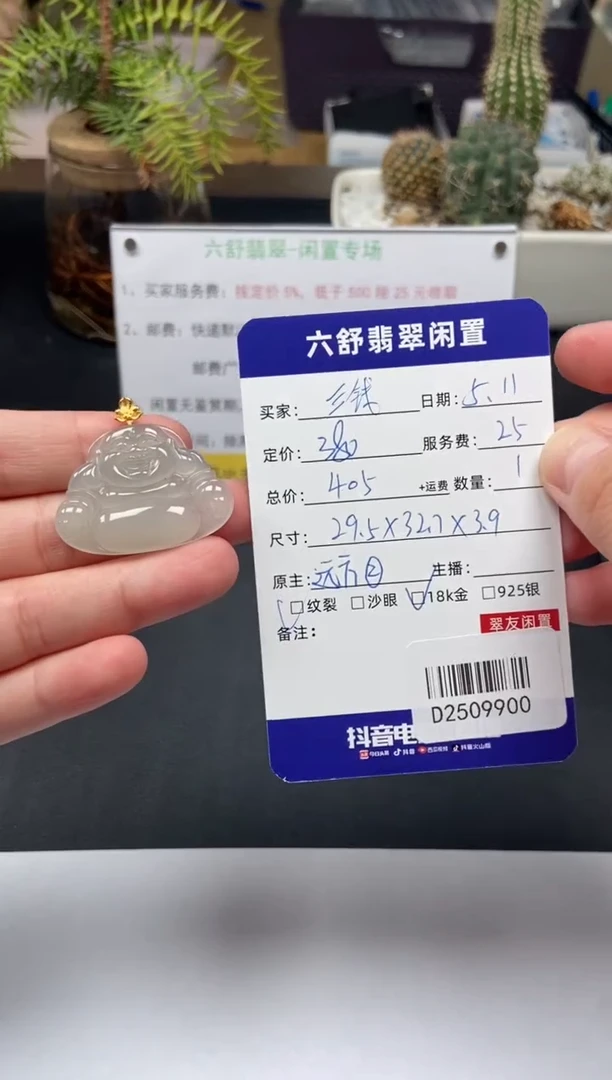 翡翠18K金镶嵌颈饰D2509900