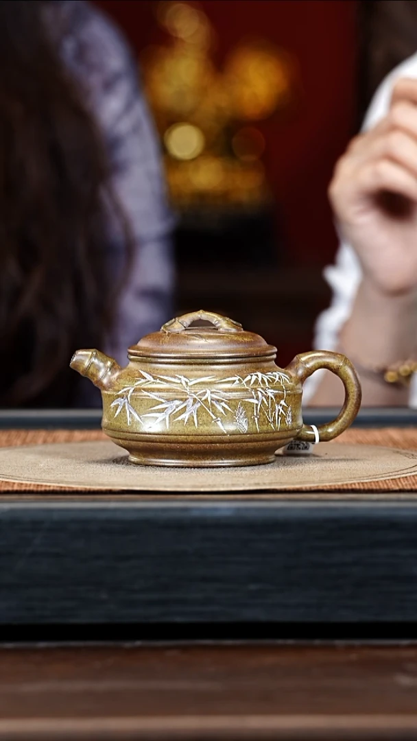 宜兴紫砂XL 柴烧 双线竹鼓 260cc