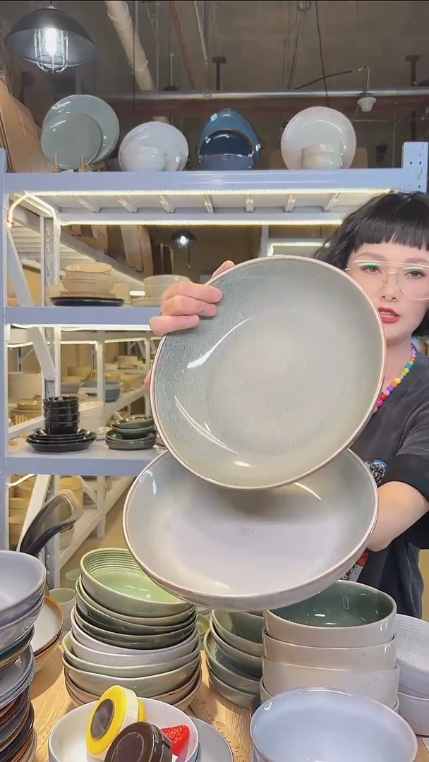 瓷245外贸尾货釉下彩陶瓷餐具默认微瑕