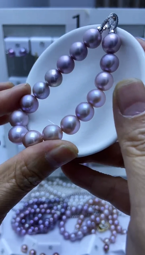 银S925镶嵌手串淡水珍珠手串