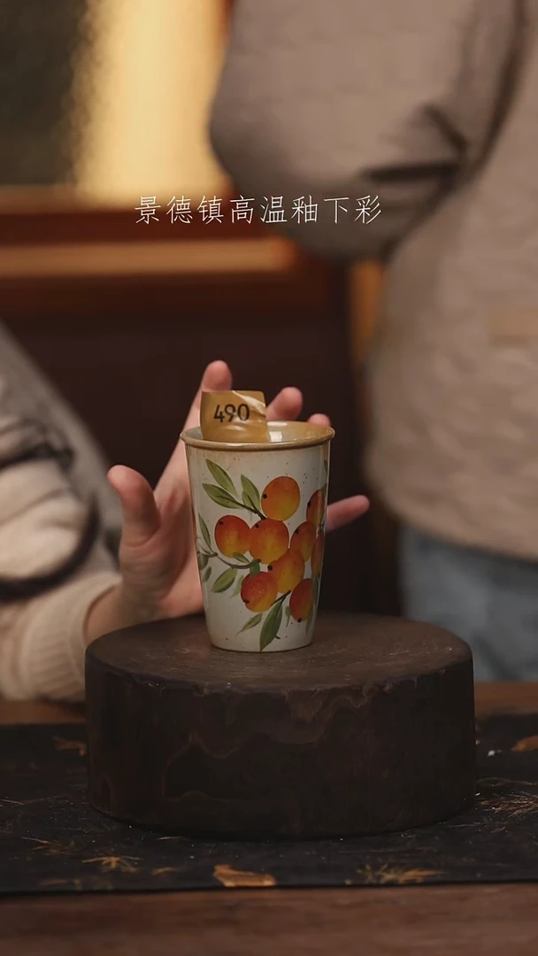 陶瓷景德镇高温釉下手绘陶瓷@L490@